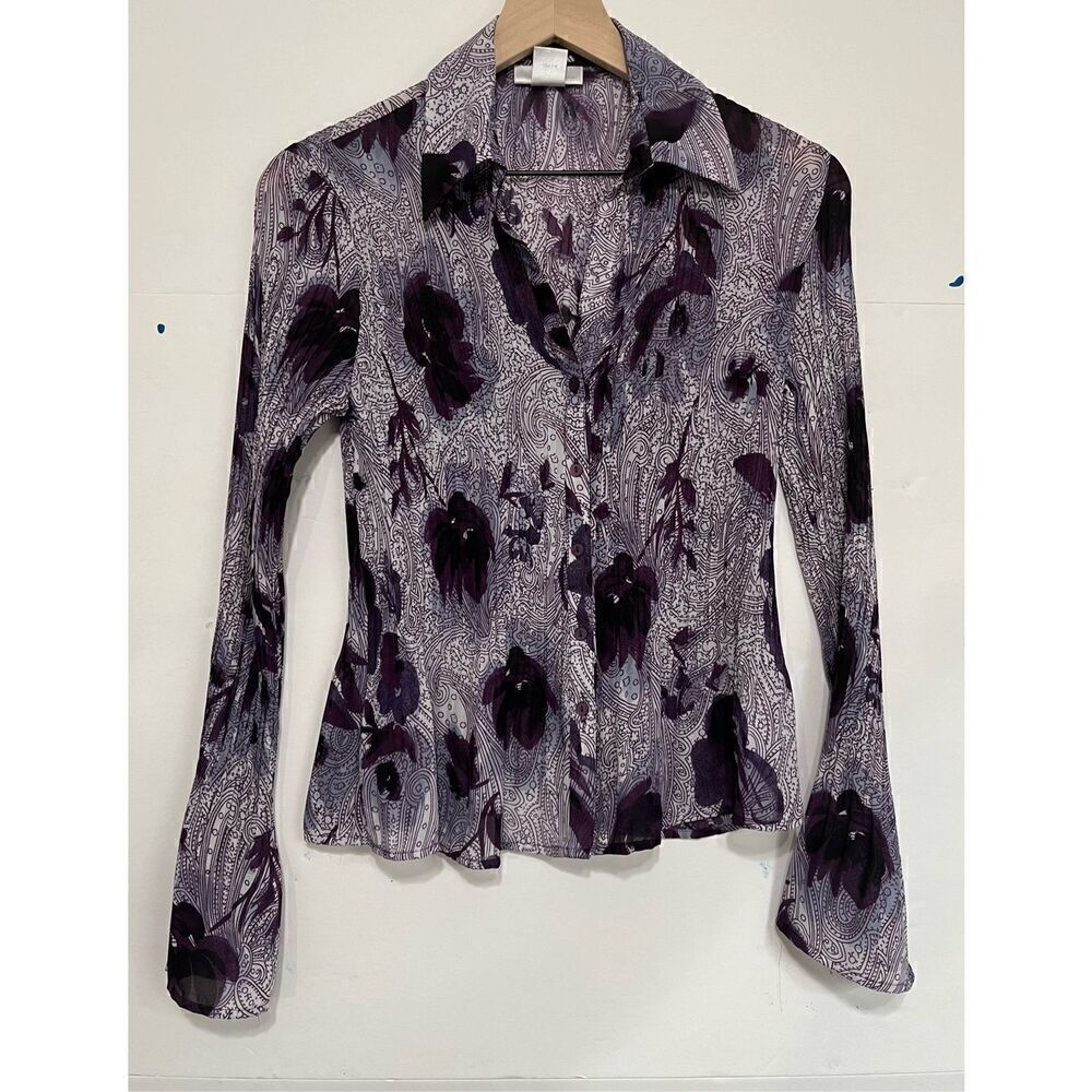 Worthington Long Sleeve Purple Blouse  Size S   EUC